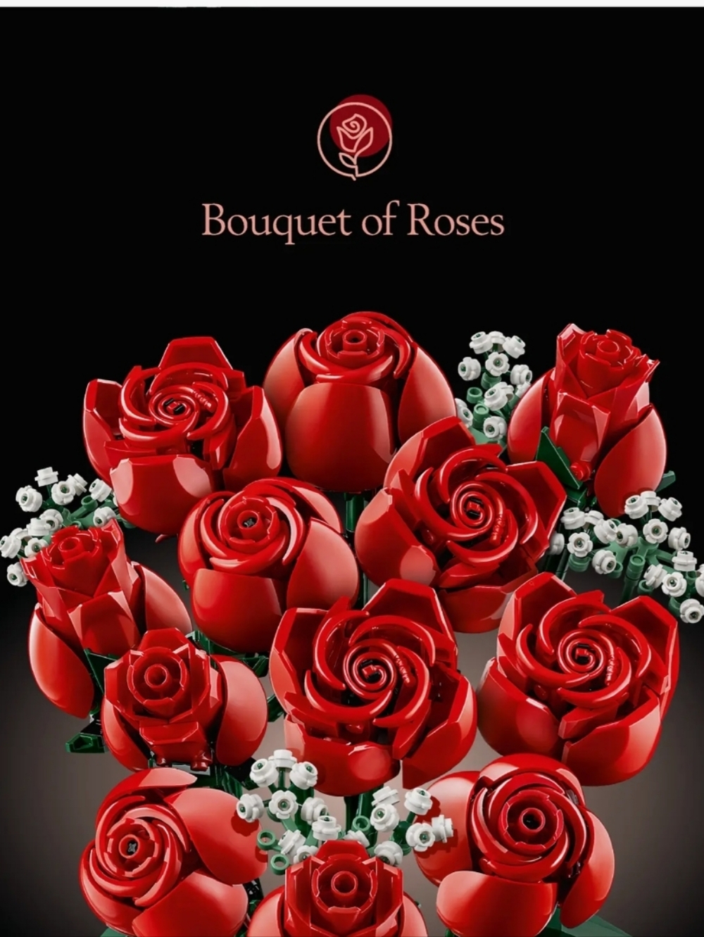 LEGO Red Roses Bouquet with White Accents